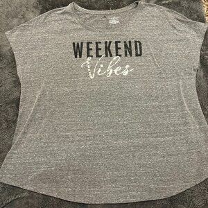 Grey Short Sleeve Shirt (Weekend Vibes)